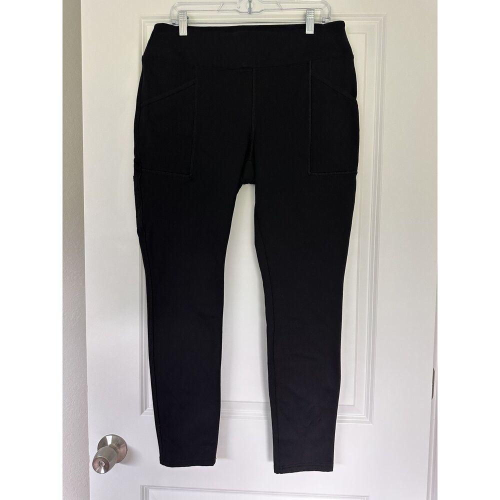 Carhartt Force Fitted Leggings Womens Large Black Utility Pocket Stretch Pants
